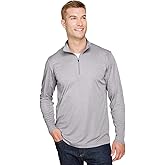 Team 365 Men's Zone Sonic Heather Performance Quarter-Zip L ATHLETIC HEATHER