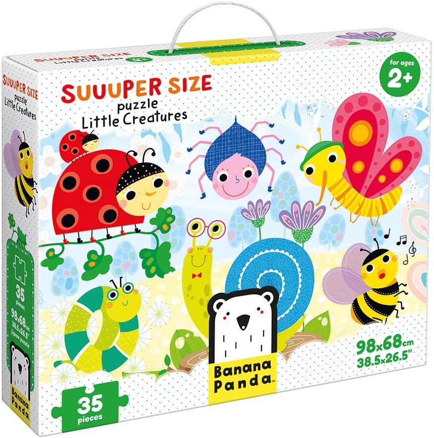 Banana Panda - Suuuper Size Puzzle Little Creatures - Large Jigsaw Floor Puzzle for Kids Ages 2 Years and Up,Multicolor