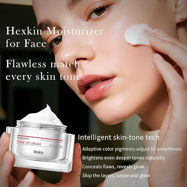 HEXKIN FACE MOISTURIZER CREAM – LIGHTWEIGHT HYDRATING KOREAN GLASS SKIN CARE FOR SOFT, RADIANT SKIN | DAILY GLYCERIN FACIAL CREAM FOR DRY & SENSITIVE SKIN | 1.41 OZ