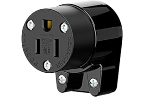 Nema 5-15R/5-15C Female Socket, Right Angle 5-15R Connector ETL Listed 15AMP/125VOLT,15A DIY Receptacle, USA Canada 3-Prong,1