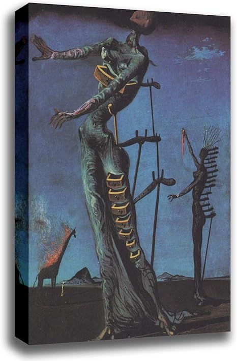 Amazon Co Jp キャンバスプリントウォールアート 燃えるキリン Salvador Dali ギャラリーラップ 18 X23 45 7x58 4 Cm Wc 13 ホーム キッチン