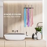 Jsdoin 3 Pack Microfiber Hair Towel Wrap Button Super Quick Absorbent view 7
