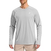 Pudolla Men's Sun Protection Shirts UV SPF UPF 50+ Rash Guard Long Sleeve Lightweight Quick Dry Brethable Swimming Fishing