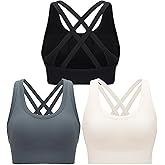 RUNNING GIRL Sports Bra for Women High Support, Criss-Cross Back Padded Strappy Sports Bras Yoga Bra with Removable Cups