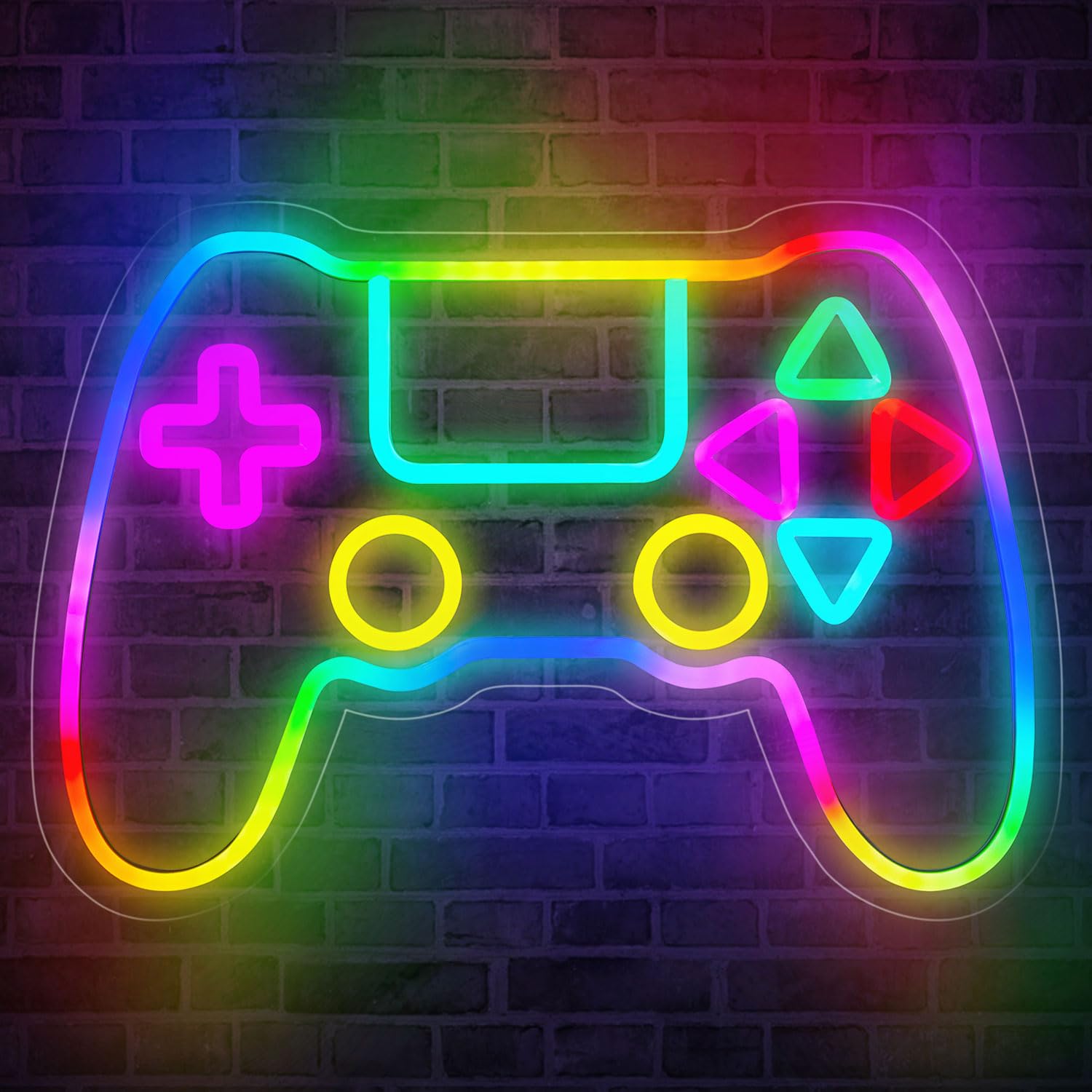 Photo 1 of Qusea Gamer Neon Sign Gamepad Shaped RGB LED Neon Lights Gaming Sign USB Powered Game Gift for Boys Bedroom Gamer Room Wall Decor