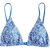 ZAFUL Women's Triangle Bikini Top String Push Up Padded Sexy Swimsuit Bathing Suits Top