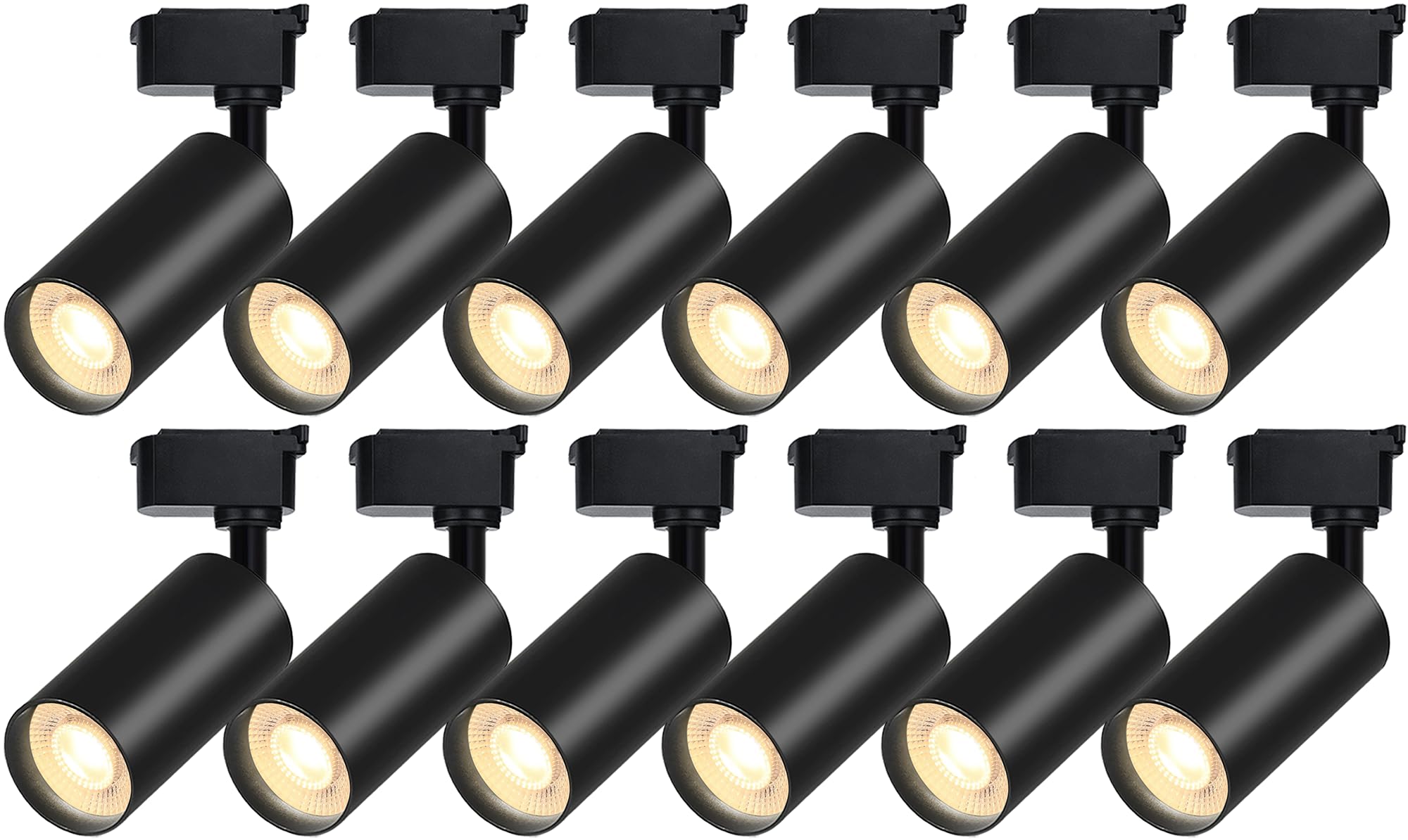 Photo 1 of Bravsekai Ultra-Bright H Type Black Track Lighting Heads, Energy-Saving 12PCS 6000K Cool White 20W 2400lm for Accent Lighting, Dimmable LED Track Lighting Ceiling Spotlight Fixture
