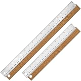 VORIGY Metal Ruler with Cork Backing, 12+18 Inch