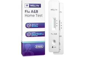 WELL LIFE WELLlife Flu A&B Home Test, Flu Tests for Home 2 Tests Result in 10 Minutes The First FDA Authorized Non-invasive Influenza Test