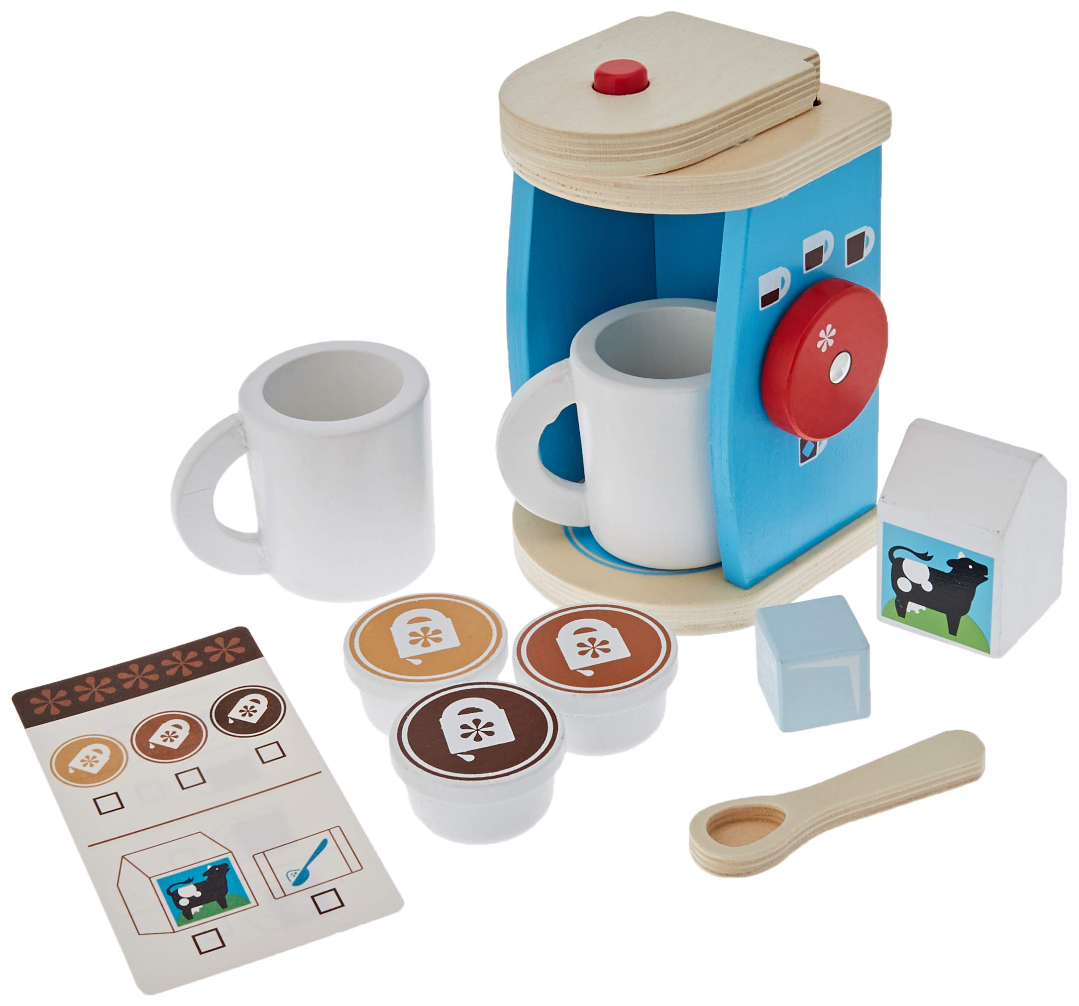 Melissa & Doug 11-Piece Brew and Serve Wooden Coffee Maker Set - Play Kitchen Accessories
