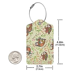Docsckus 4 PCS PU Leahter Luggage Tag with