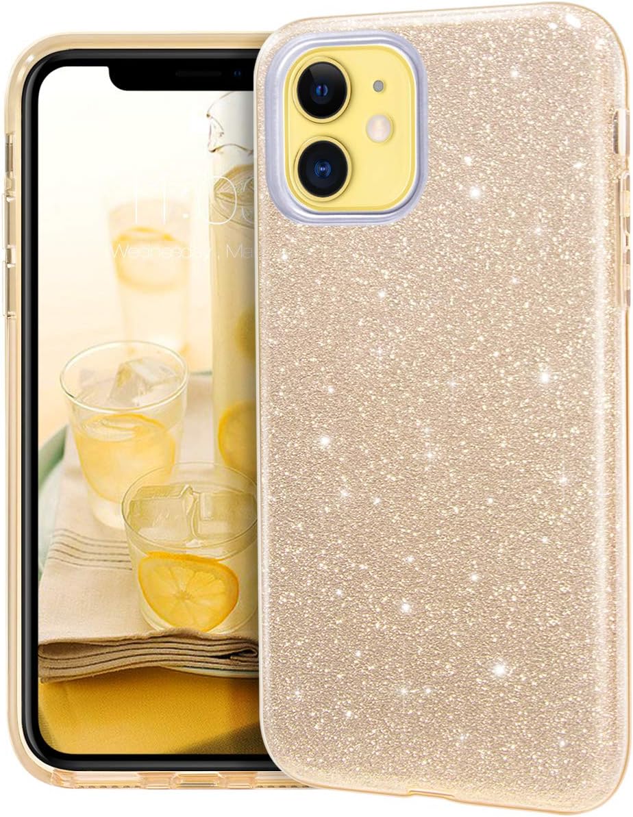 Amazon Com Mateprox Iphone 11 Case Bling Sparkle Cute Girls Women Protective Case For Iphone 19 6 1inch Gold