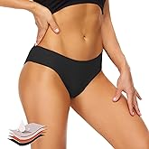 Period Underwear for Women Heavy Flow Cotton Briefs Menstrual Panties for Teens, Black,4X-Large
