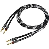 InnoStars 14AWG Premium Speaker Wire Cable (3 Feet), Heavy Duty Braided Speaker Cable Wire with Dual Gold Plated Banana Plug 
