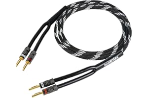 InnoStars 14AWG Premium Speaker Wire Cable (3 Feet), Heavy Duty Braided Speaker Cable Wire with Dual Gold Plated Banana Plug 