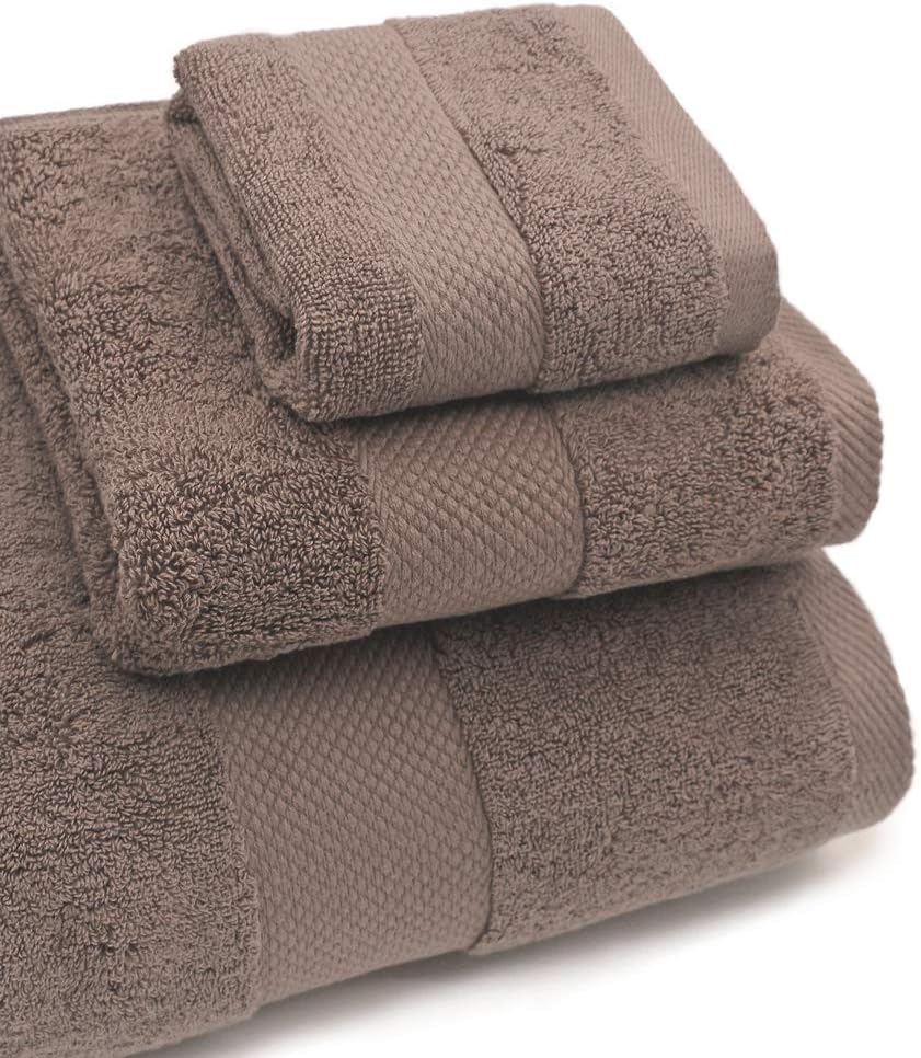 COGNATIO 6 Piece Towel Set, 2 Bath Towels, 2 Hand Towels, and 2 Washcloths, 100% Cotton Highly Absorbent Towels for Bathroom, Hotel, Spa - Coffee: Kitchen & Dining