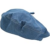FEOYA 2025 Denim Beret Hat Painter Hat Cotton for Women Y2k Artist Hats with Adjustable Strap