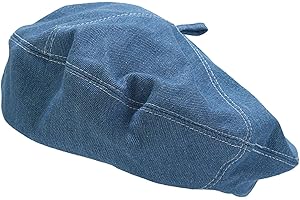 FEOYA 2025 Denim Beret Hat Painter Hat Cotton for Women Y2k Artist Hats with Adjustable Strap