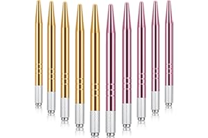 10 Pieces Microblading Pens Manual Eyebrow Microblade Pens Aluminum Hand Tools Light Manual Holder for Makeup Supplies Salons