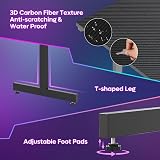 Bestier Small Gaming Desk 106.6 cm LED Monitor Stand Cup Holder Hooks view 7