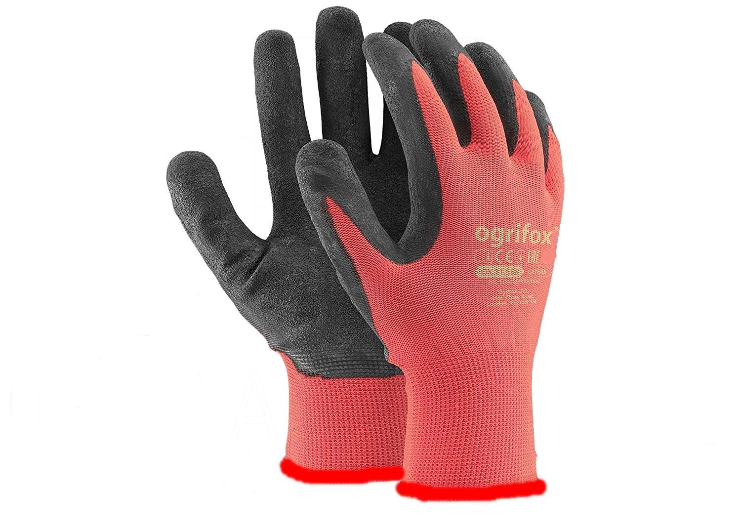 24 PAIRS NEW LATEX COATED WORK GLOVES SAFETY DURABLE GARDEN GRIP BUILDERS (M-8)