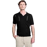 GUESS Mens Short Sleeve Rib Pointelle Bryant Polo