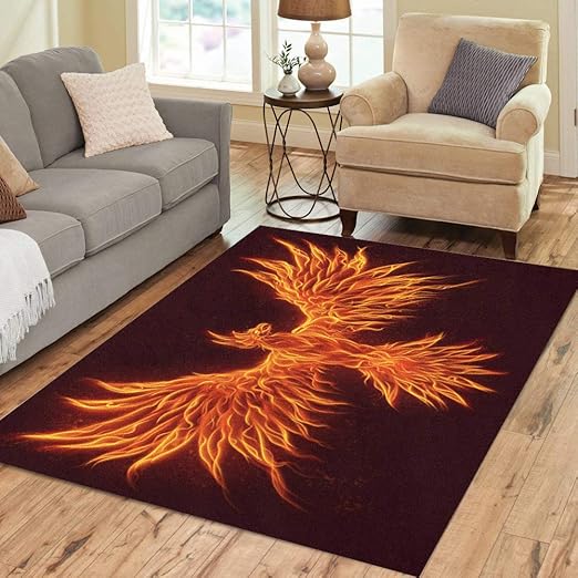 Amazon Com Semtomn Area Rug 2 X 3 Phoenix Fire Bird Fantasy