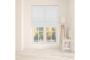 Arlo Blinds Cordless Fabric Roman Shades Light Filtering Window Blinds, Color: Cloud White, Size: 26.5" W x 60" H