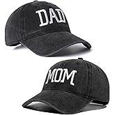 Mom and Dad Hats Set of 2 Pcs Embroidered Adjustable Baseball Caps Gift for Parents Couples Classic Mom Dad Gifts Hat