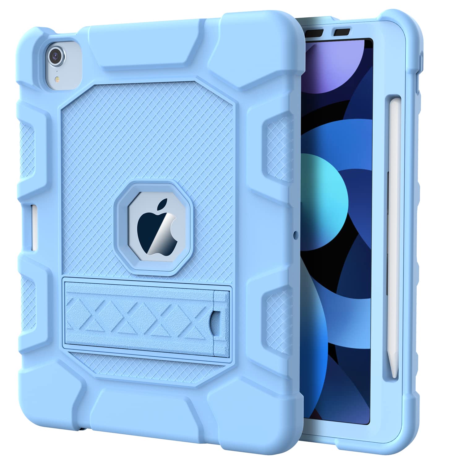Photo 1 of Azzsy Kids Case for iPad Air 5th / 4th Generation 10.9 Inch 2022/2020, [Support 2nd Gen Apple Pencil Charging] Heavy Duty Shockproof Rugged Protective Case for iPad Air 5/4 10.9 Inch, Sky Blue