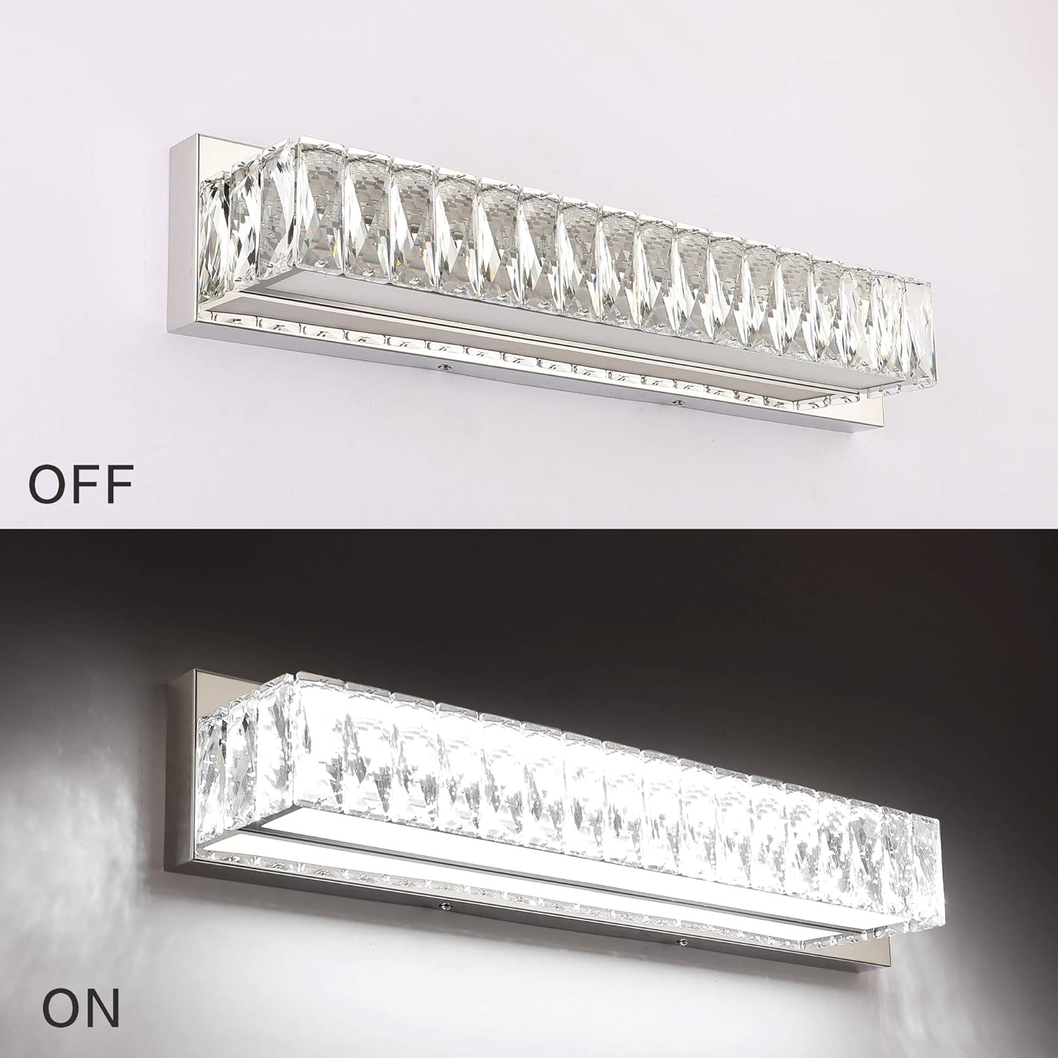 ZUZITO Crystal Bathroom Vanity Lighting Fixtures 7500 Modern LED Vanity Lights Over Mirror White Light - - 
