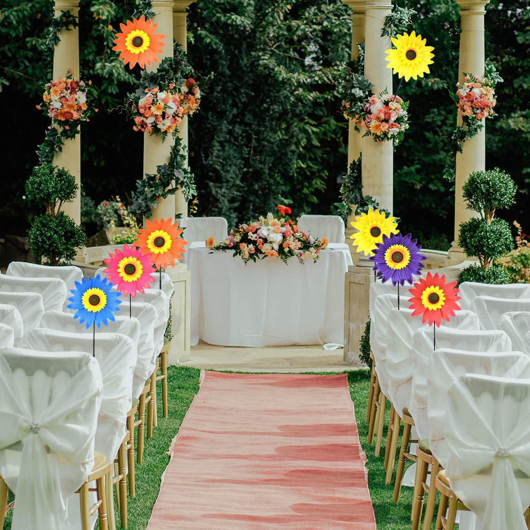 B bangcool Sunflower Garden Spinner Lawn Pinwheels Wind Spinners Sunflowers Garden Party Pinwheel Wind Spinner for Patio Lawn & Garden（6PCS）
