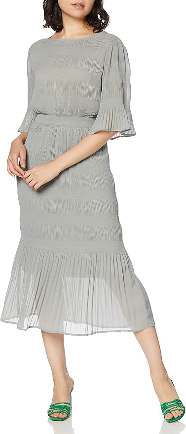 Amazon ロペピクニック ワンピース シャーリングプリーツワンピース レディース Gde102 カーキーサブ 日本 40 日本サイズl相当 ワンピース チュニック 通販