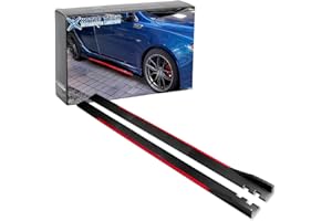 X XOTIC TECH Xotic Tech Car Lower Side Skirts Protect Rocker Panel Splitter Winglets Diffuser Bottom Line Extension Body Kit Universal Fit