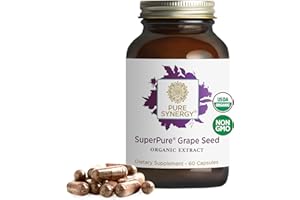 Pure Synergy SuperPure Grape Seed Extract | Organic Grape Seed Polyphenols Supplement with Whole Fruit | for Heart Health, Skin, and Healthy Aging Support (60 Capsules)