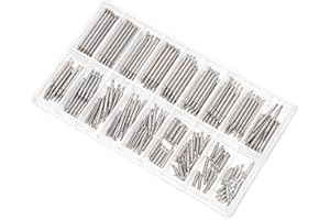 TOYANDONA 270pcs Stainless Steel Watch Band Pins Set 8-25mm Spring Link Rods for Watch Repair and Strap