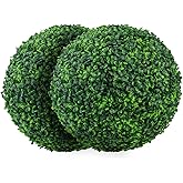 Sunnyglade 2 PCS 15.7 inch 4 Layers Artificial Plant Topiary Ball Faux Boxwood Decorative Balls for Backyard, Balcony,Garden, Wedding and Home Décor (15.7 inch)