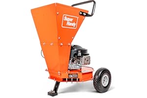 SuperHandy Leaf Mulcher Shredder Green and Waste Management Heavy Duty Gas Powered 3.4HP 1" Inch Cutting Capacity for Leaves Grass and Clippings