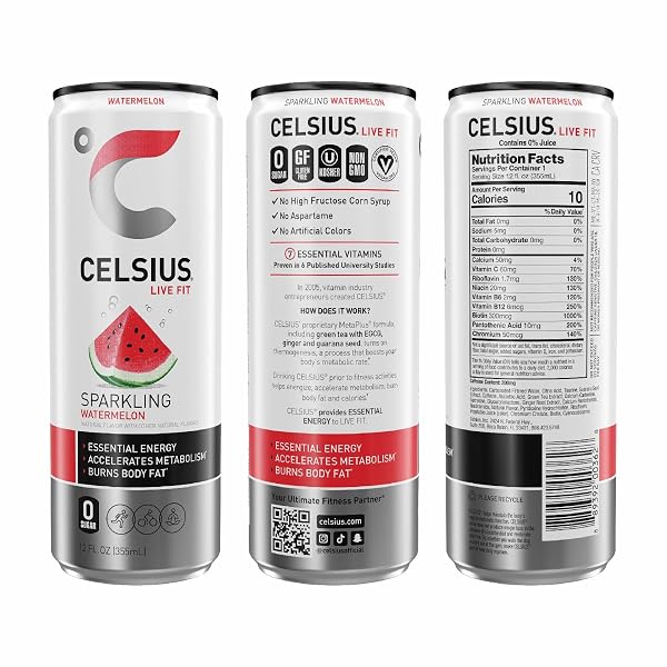 CELSIUS RTD SPARKING WATERMELON, 12 OUNCE