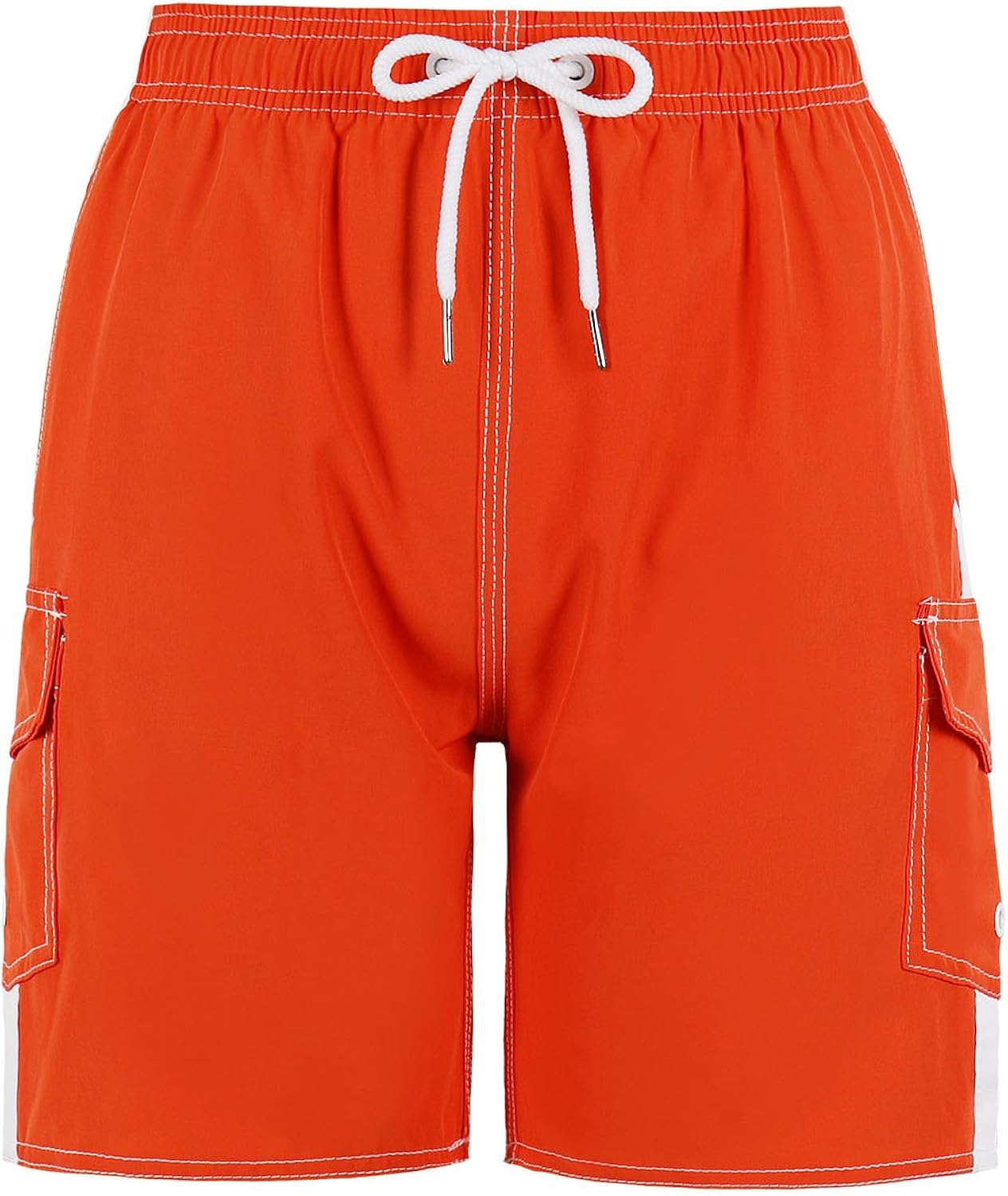 QRANSS Boys Kids Shark Printed Swim Trunks Board Shorts with Pockets: Clothing