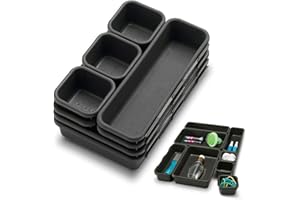 8Pcs Organizer Trays Set, Multifunctional Stackable Storage Trays for Bedroom, Bathroom, Kitchen Drawer Organizer Office Bedr