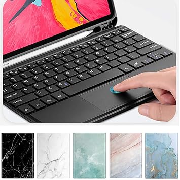 Amazon Com Kmxdd Ipad 9 7 Inch Marble Keyboard Case With Touchpad Built In Pencil Holder Ipad 6 5 Ipad Pro 9 7 Air 2 Bluetooth Wireless Detachable Keyboard Ipad6 Ipad5 Ipadair2 Ipadpro9 7 Black Computers Accessories