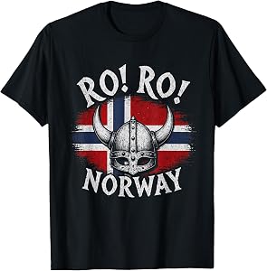 Ro Ro Norway Viking Helmet Norwegian Flag Nordic Pride T-Shirt