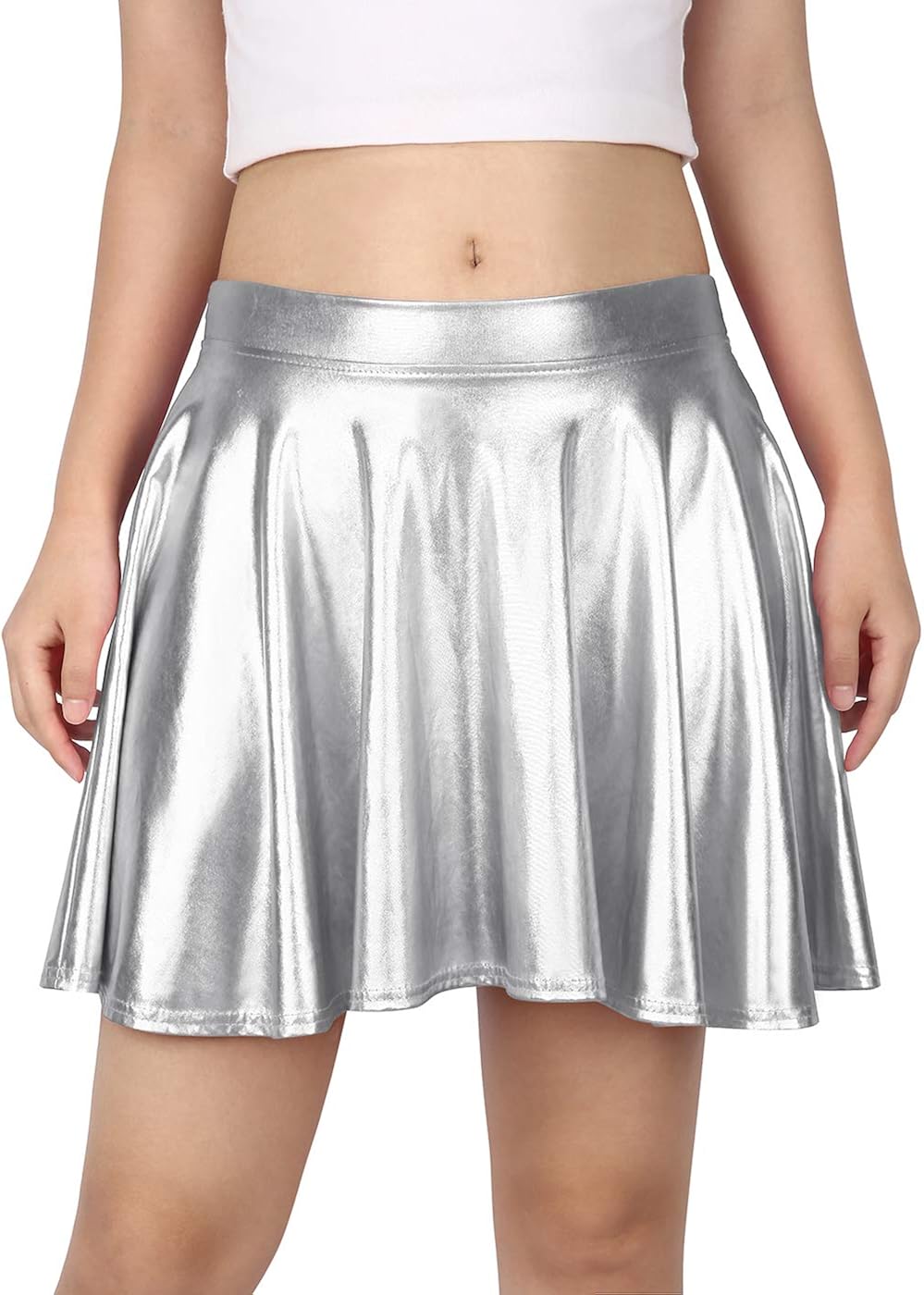 HDE Women's Casual Fashion Flared Pleated A-Line Circle Skater Skirt at  Women’s Clothing store