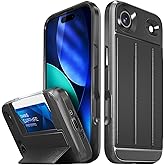 VENA vCommute iPhone Air Wallet Case, [Military Grade Drop Protection] Flip Leather Cover Slot Card Holder with Kickstand for iPhone 17 Air – Black