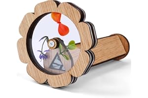 AUAUY Natural DIY Kaleidoscope Kit, Classic Magic Rotating Kaleidoscope Making Set, Handmade Educational Toys for Nature Lovers Birthday (Flower Shape)