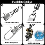 9KM DWLIFE Fishing Swivels Quick Change 40kg Tensile Saltwater Clip 1/0 view 5