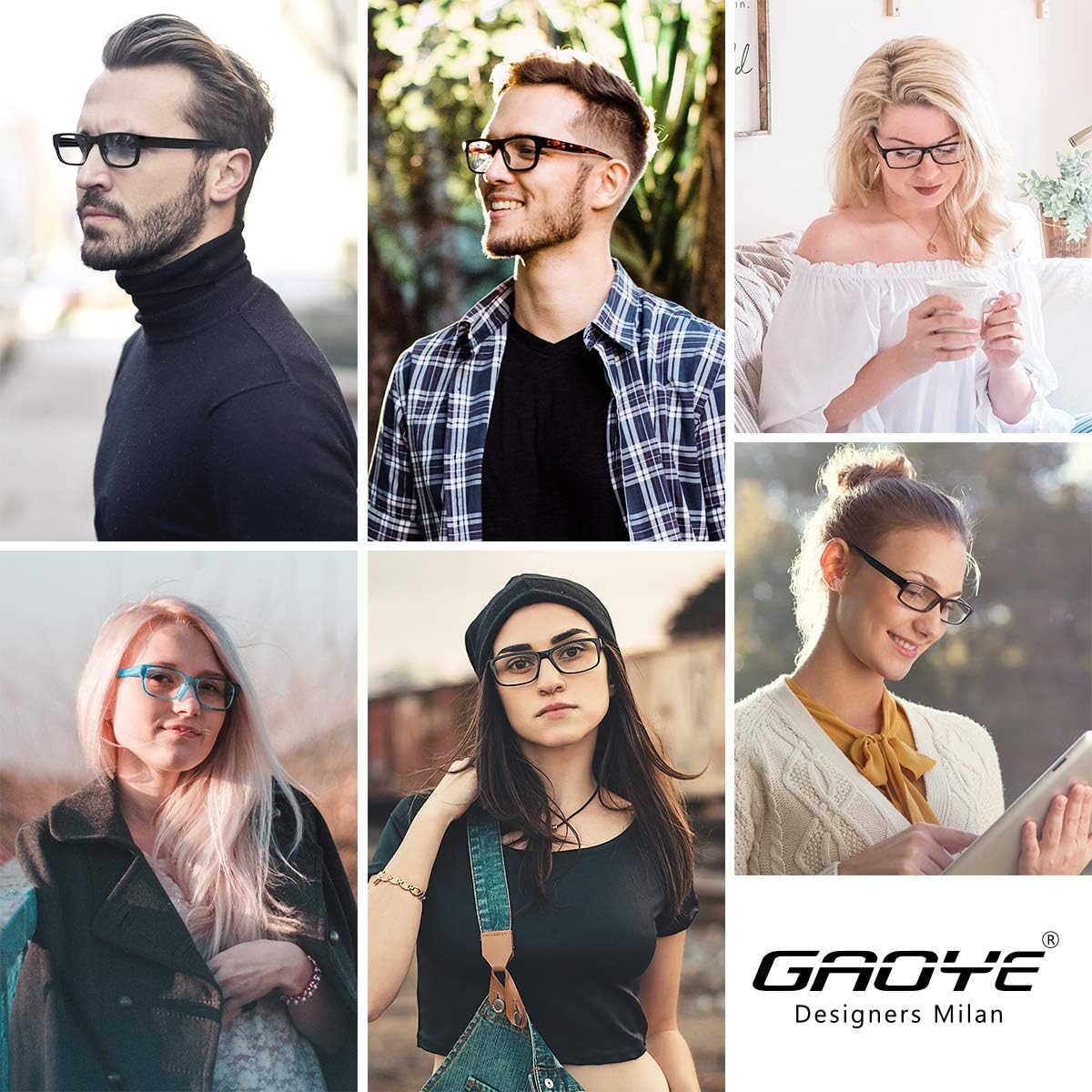 GAOYE 5-Pack Reading Glasses Blue Light Blocking with Spring Hinge,Readers for Women Men Anti Glare Filter Lightweight Eyeglasses (5-Pack, 1.5): Health & Personal Care