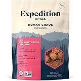 Amazon Brand - Wag Expedition Human Grade Organic Biscuits Dog Treats, Non-GMO, Gluten Free, Sweet Potato & Flaxseed, 10oz
