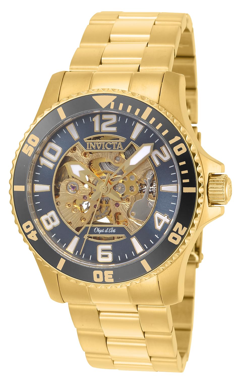 Invicta Men's Objet D Art Automatic-self-Wind 42mm Watch with Stainless-Steel Strap, Grey, Silver, Gold, Rose Gold, 22 (Model: 22606, 22605, 22604, 22603)
